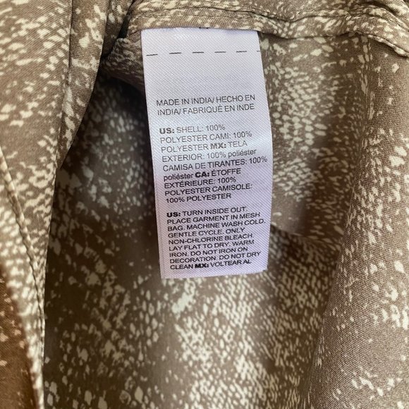 CHICO's size 0 (US 4/6) tan/beige‎ snake/reptile tank/cami polyester camisole - Picture 3 of 8